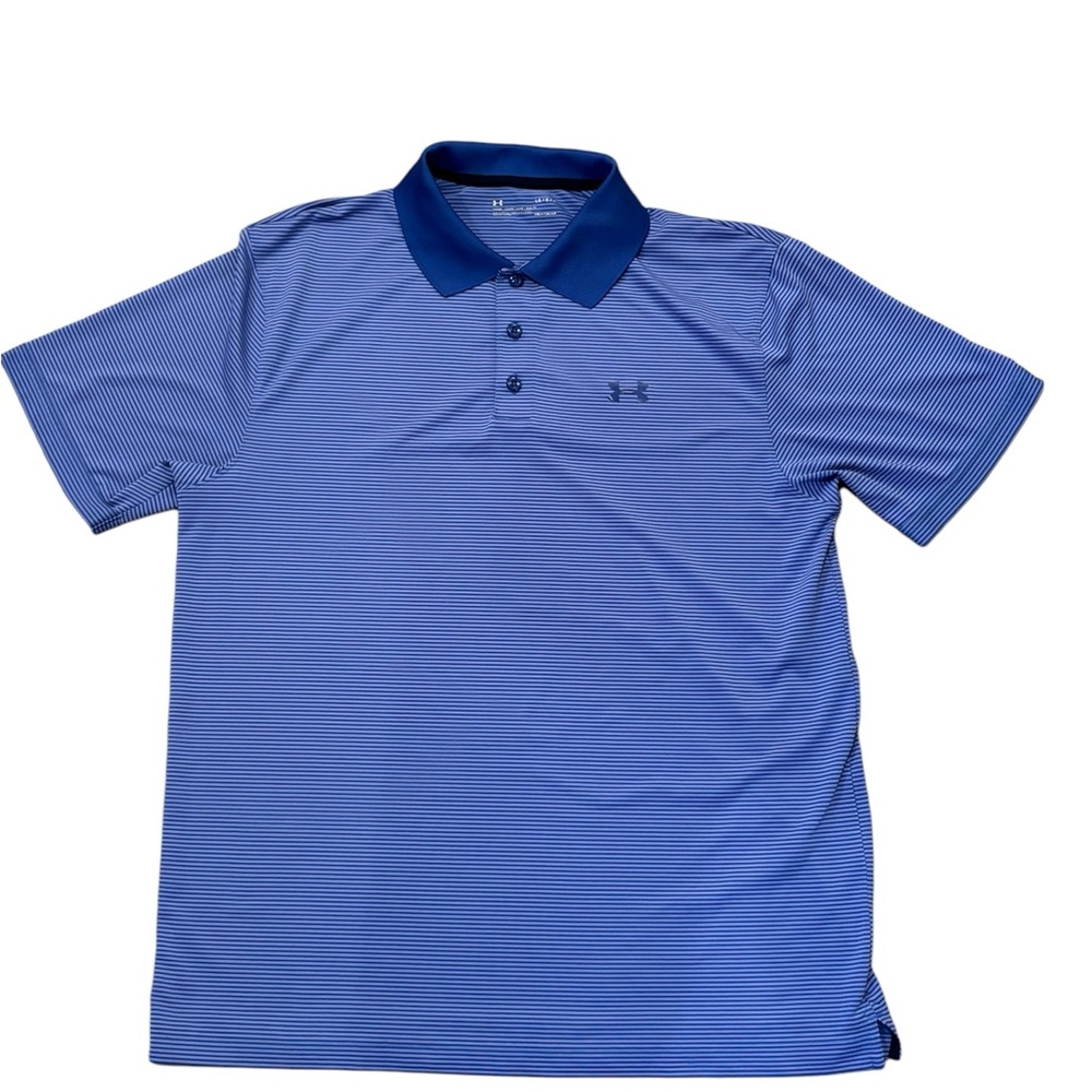Under Armour Men’s Large Blue Stripe Polo
